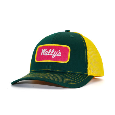 Wally's Mechanic Green & Yellow Trucker Hat